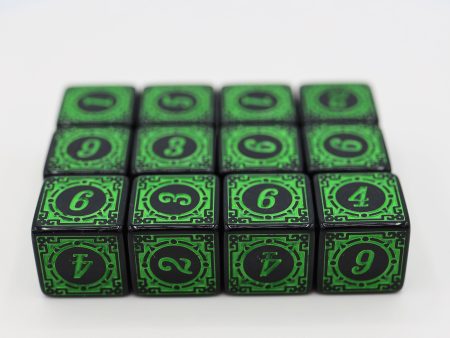 12 piece D6 s - Magic Burst Green For Cheap