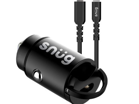 Snug Mini PD Port Car Charger With Lightning Cable - 30W Online now