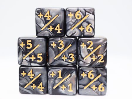 +1 +1 Pearl Black Counters for Magic - set of 8 Online Hot Sale