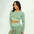 Rebel Seamless Crop Top (Camo Light Green) Online Sale