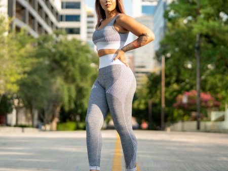 Elevate Seamless Leggings (Grey and White) Online