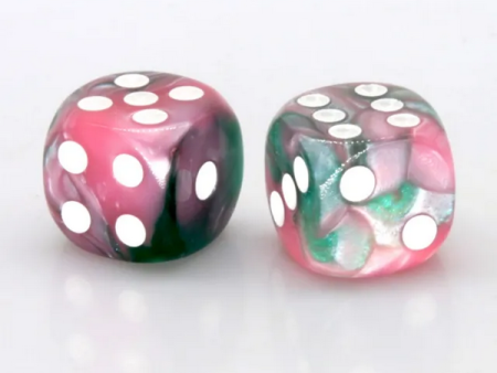 12 piece Pip D6 s - Pink and Green Pearlescent For Cheap