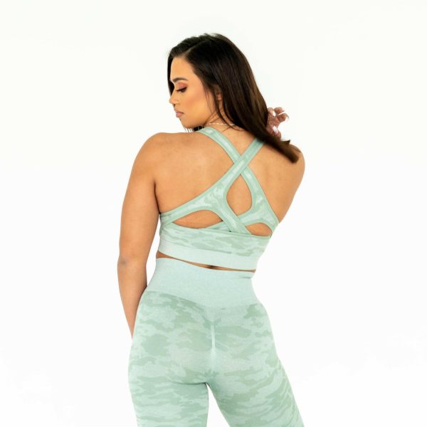 Rebel Seamless Sports Bra (Camo Light Green) Online