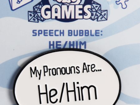 Speech Bubble Pin: He Him Pronouns For Discount