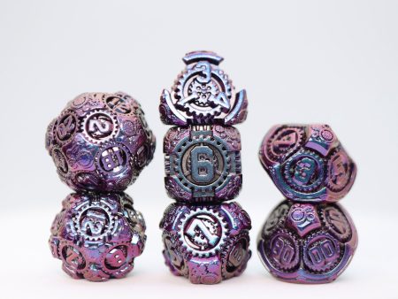 Airship Gears: The Royal Raven - Metal RPG Dice Set on Sale