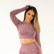 Marvel Seamless LS Crop Top - Plum Fashion