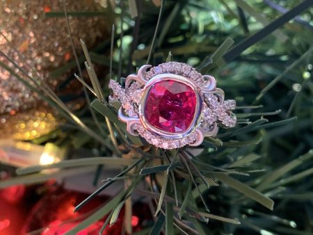 18k White Gold 2.27 carat Ruby Vintage Ring Online Sale