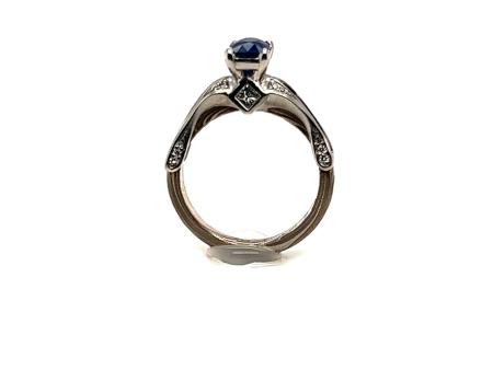 2.19ctw Platinum Mokume Sapphire Custom Ring Online Sale