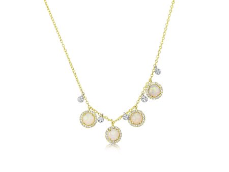 Yellow Gold Opal Necklace Online Sale