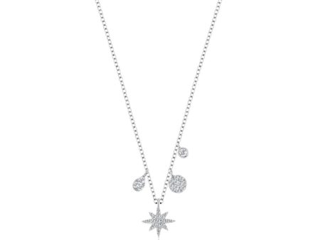 14k Gold Starburst Diamond Charm Necklace Online now